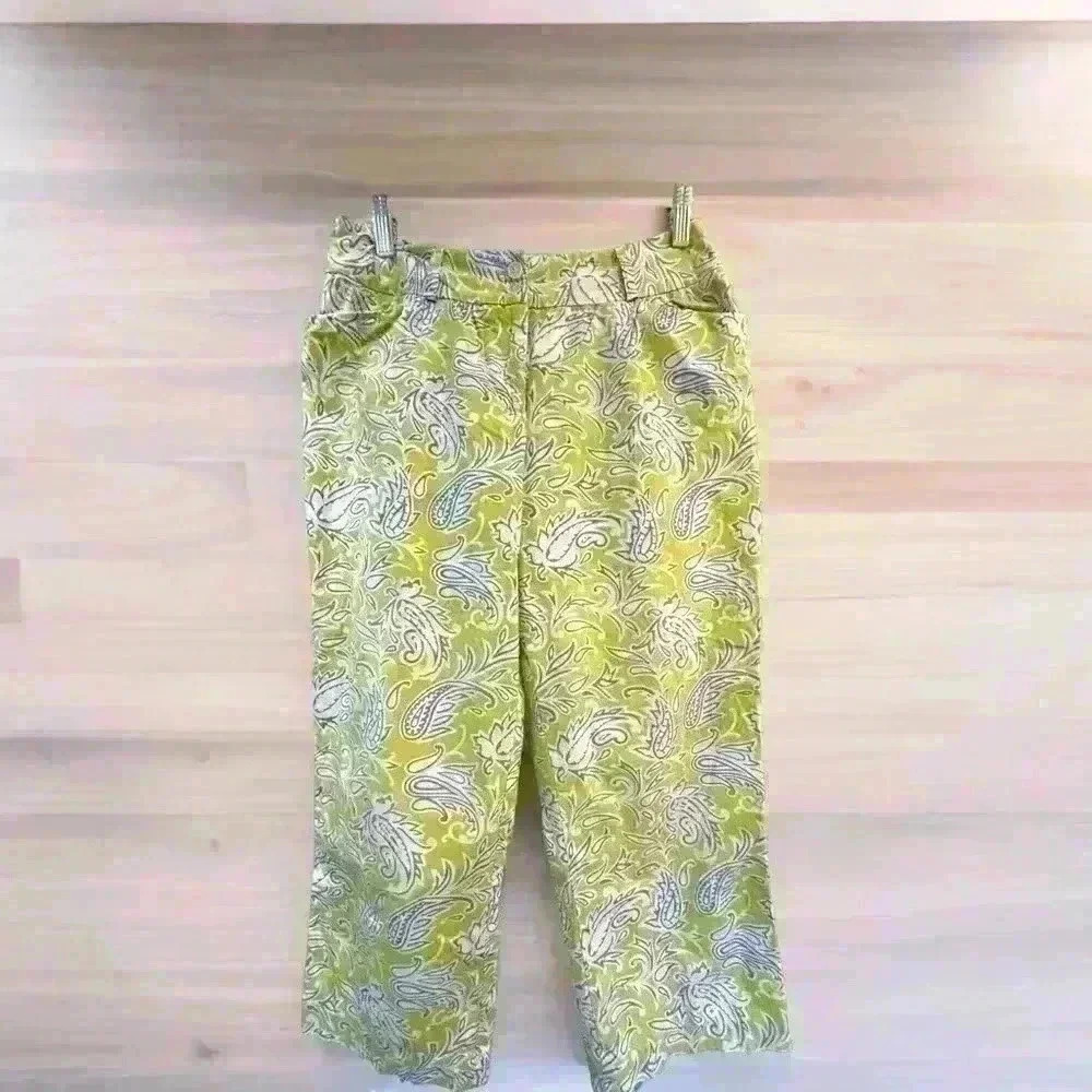 J. McLaughlin Women's Cotton Seaside Paisley Pants‎ Sz 4